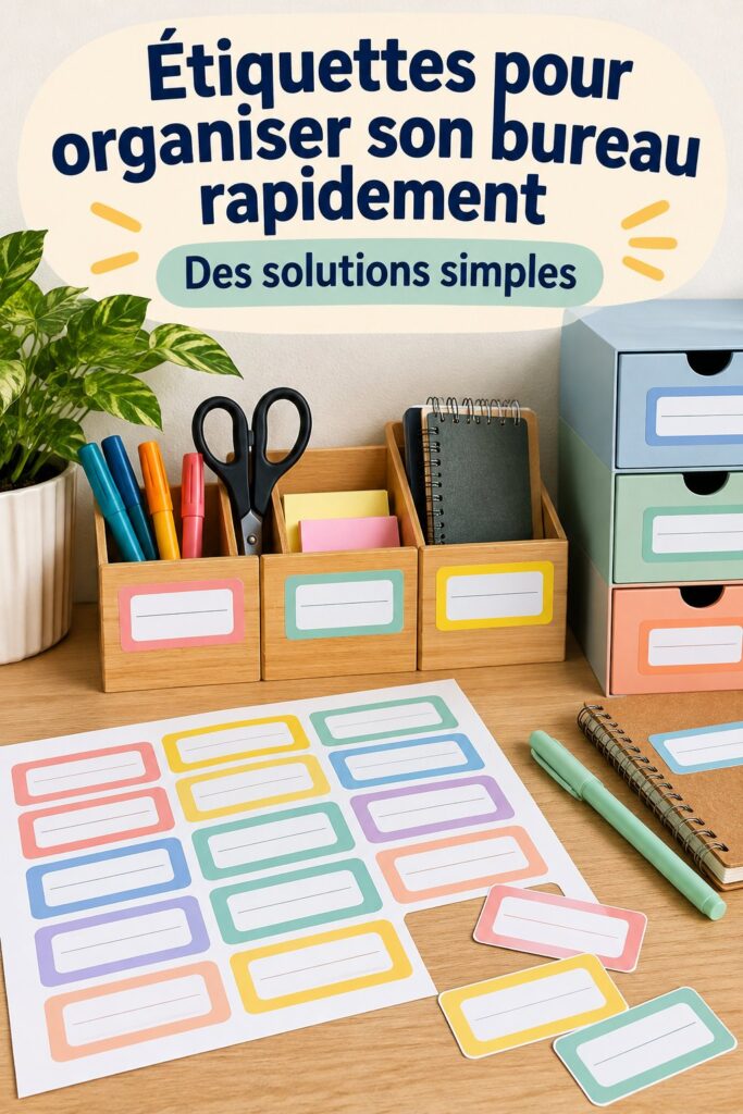 Bureau organisé avec des étiquettes colorées pour une meilleure gestion