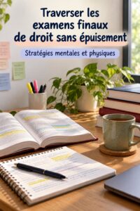 Étudiantes en droit révisant pour leurs examens finals avec calme et détermination.