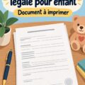 Image d'un formulaire de tutelle pour enfants sur un bureau, illustrant l'organisation familiale