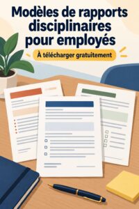 Formulaire de gestion des employés sur un bureau avec des outils de travail.