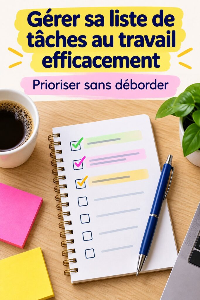 Femme en train d'organiser sa liste de tâches au travail, soulignant l'importance de l'organisation.