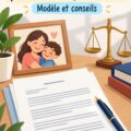Lettre de recommandation pour une audience de garde d'enfant sur un bureau avec un stylo.