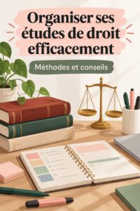 Femme étudiant en droit organisée avec des livres et un ordinateur