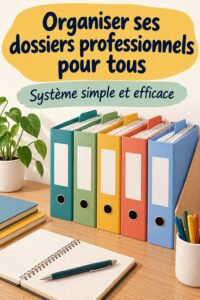 Bureau bien organisé avec des fichiers classés et étiquetés pour une meilleure accessibilité.