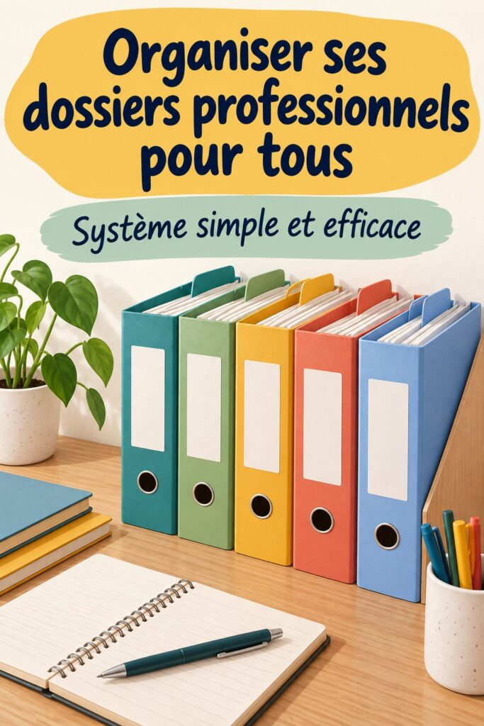 Bureau bien organisé avec des fichiers classés et étiquetés pour une meilleure accessibilité.