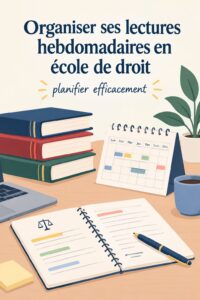 Étudiante en droit organisée avec un planning de lectures