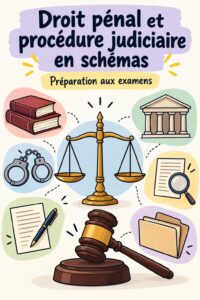Une femme étudie le droit pénal avec des charts et une checklist