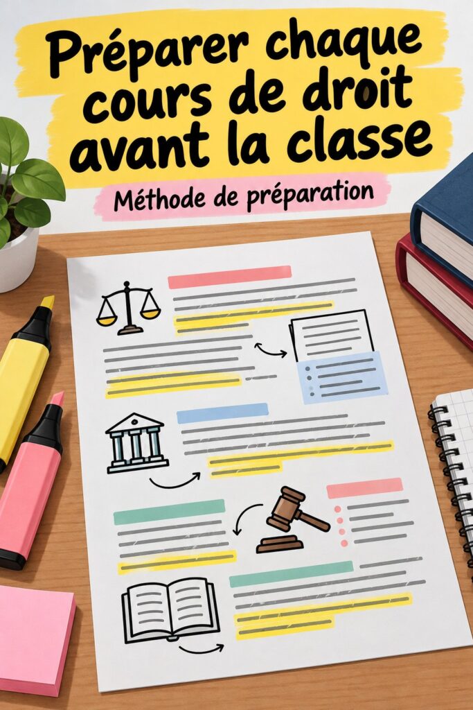Étudiante préparant son cours de droit avec des livres et un ordinateur