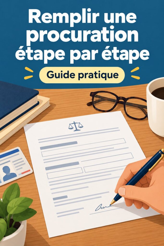 Femme en train de remplir un document de procuration dans un cadre chaleureux.