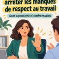 Illustration d'une femme en réunion qui exprime son désaccord avec respect