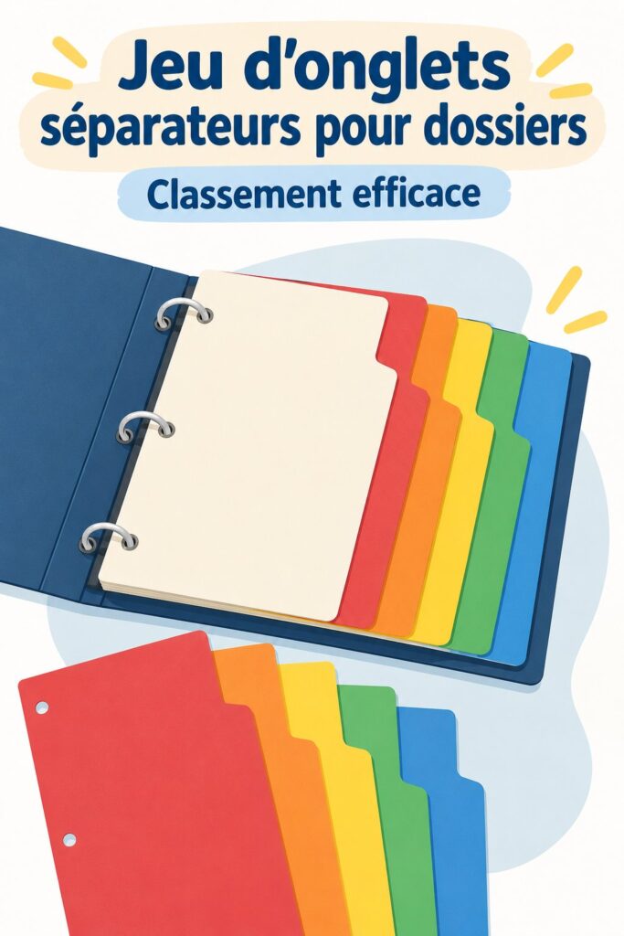 Séparateurs colorés pour organiser des documents juridiques sur un bureau bien rangé.