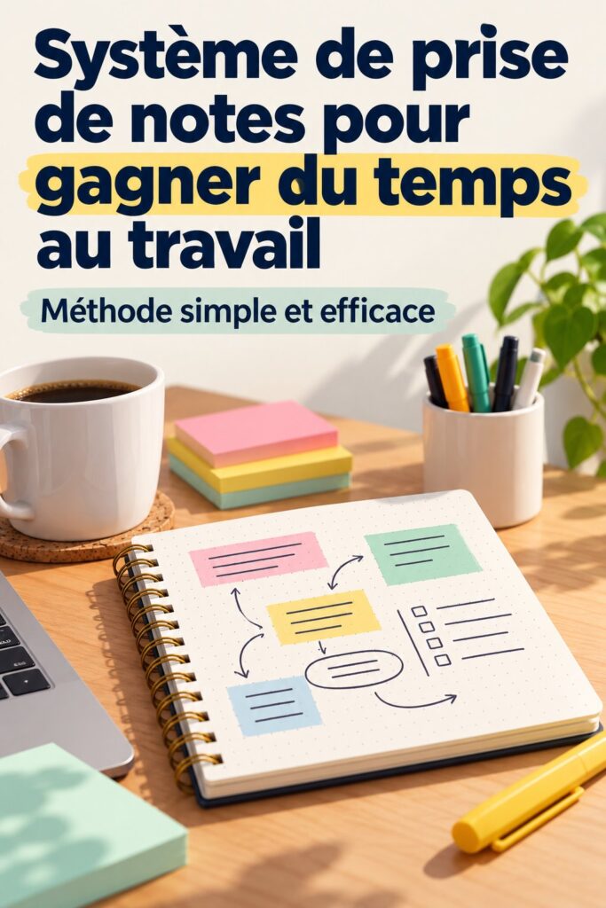 Femme organisant ses notes de travail sur un bureau