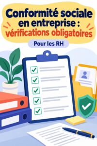 Une femme d'affaires vérifiant un document de conformité sociale en entreprise.
